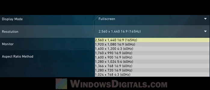 16 9 and 16 10 compatibility scaling issues