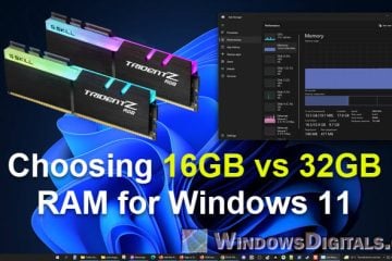 16GB vs 32GB RAM for Windows 11 Differences