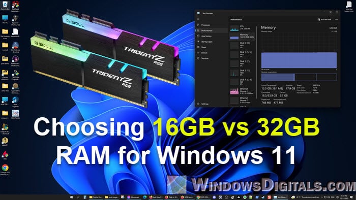 16GB vs 32GB RAM for Windows 11 Differences