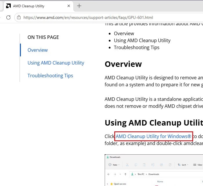 AMD Cleanup Utility download for clean driver install