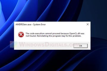 AMDRSServ.exe System Error OpenCL.dll Was Not Found