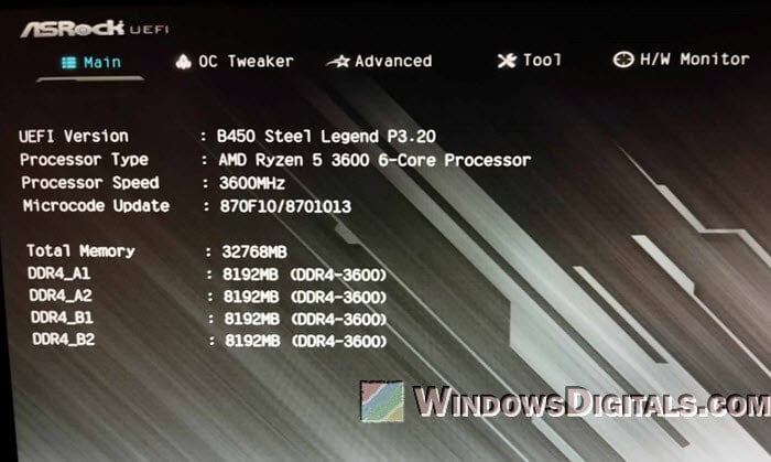 Access to ASRock motherboard BIOS UEFI