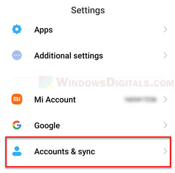 Accounts and sync android