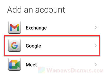 Add Google account