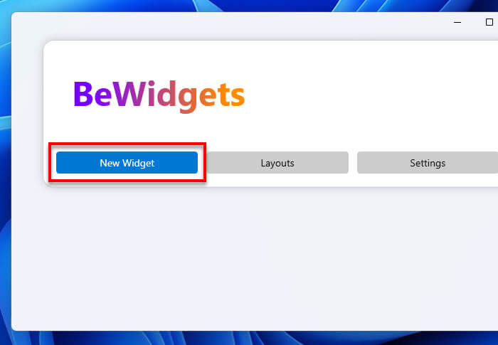 Add New Widget Windows 11