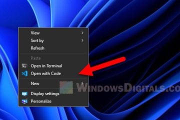 Add Open with code to Windows 11 Context Menu