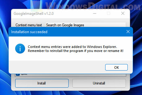 Add Search on Google Images to Context Menu Windows 11