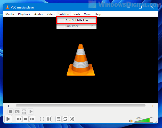 Add Subtitle File VLC Media Player Windows 11