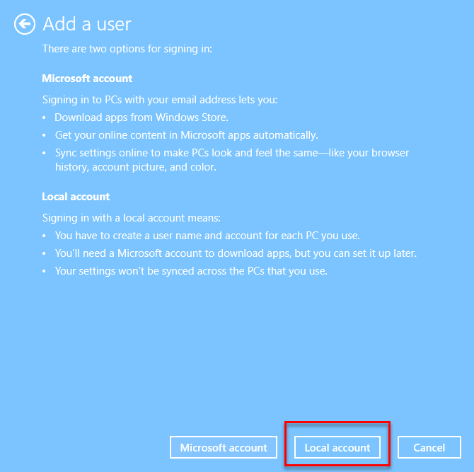 Add a local user account Windows 10/11