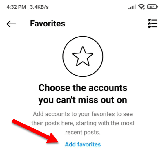 Add friends to Favorites on Instagram