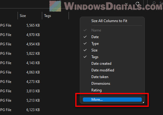 Add more columns to File Explorer