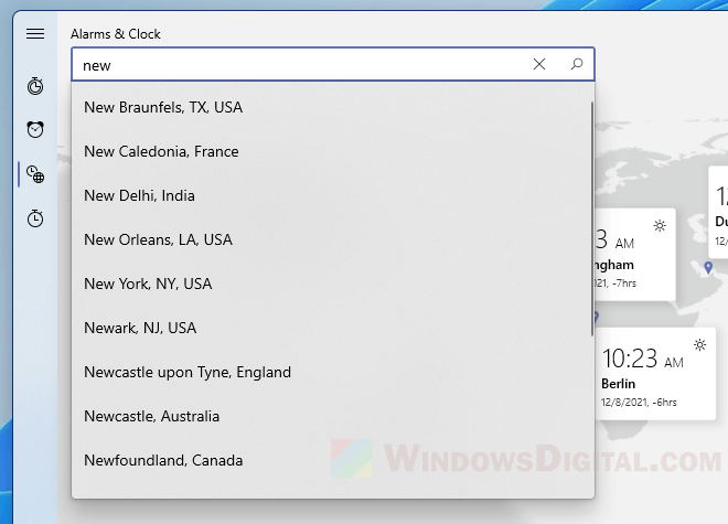 Add more than 3 time zone clocks Windows 11