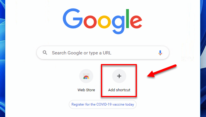 Add website shortcut to Chrome New Tab page