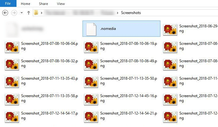 Adding .nomedia file in Screenshots folder Android