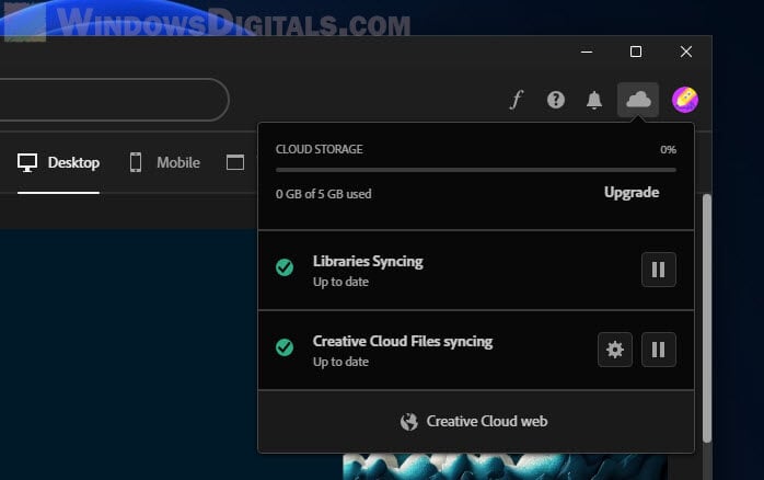 Adobe Creative Cloud Syncing