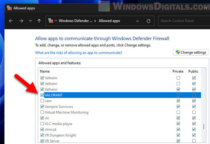 Allow Valorant and Riot Client through Windows 11 Firewall