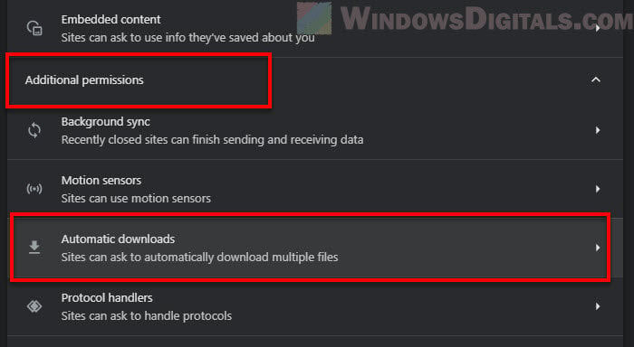 Allow multiple file downloads automatically in Chrome