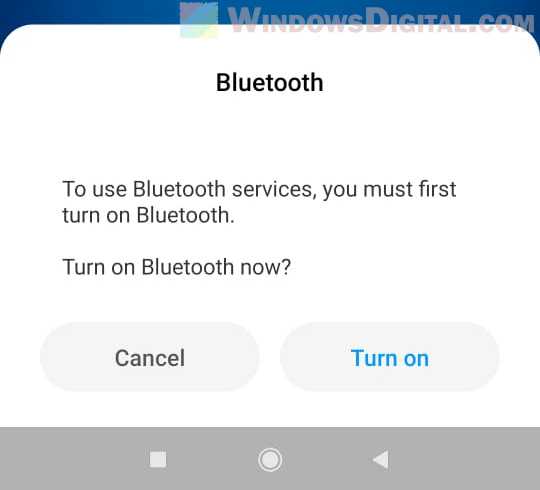Android Turn on Bluetooth Prompt
