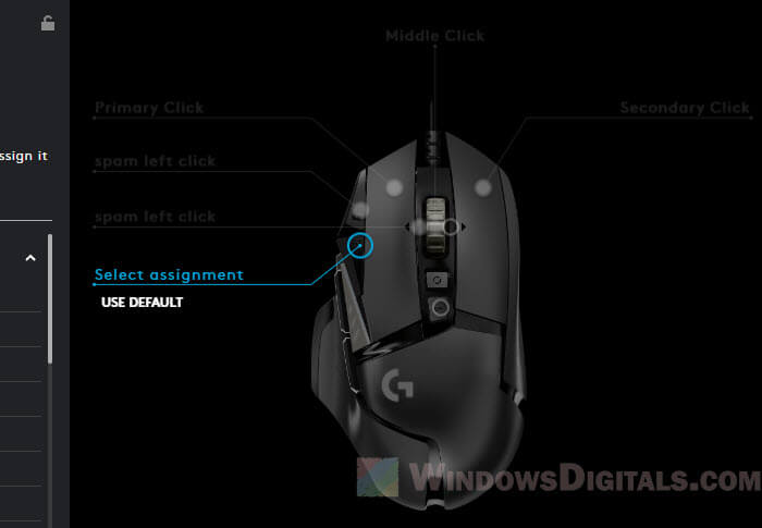 Assign button on Logitech Mouse