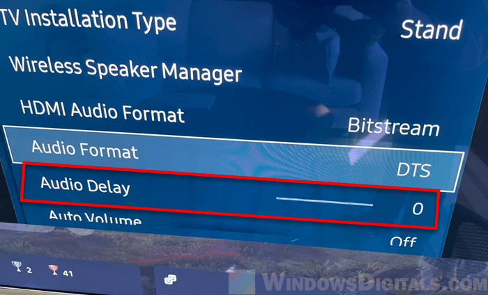 Audio Delay Lip Sync Setting on TV