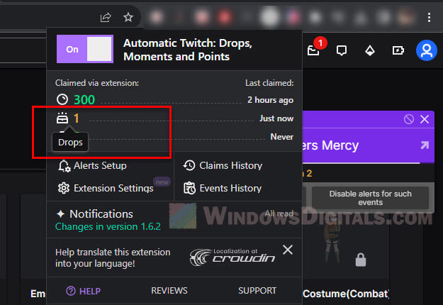 Auto claim Twitch drops