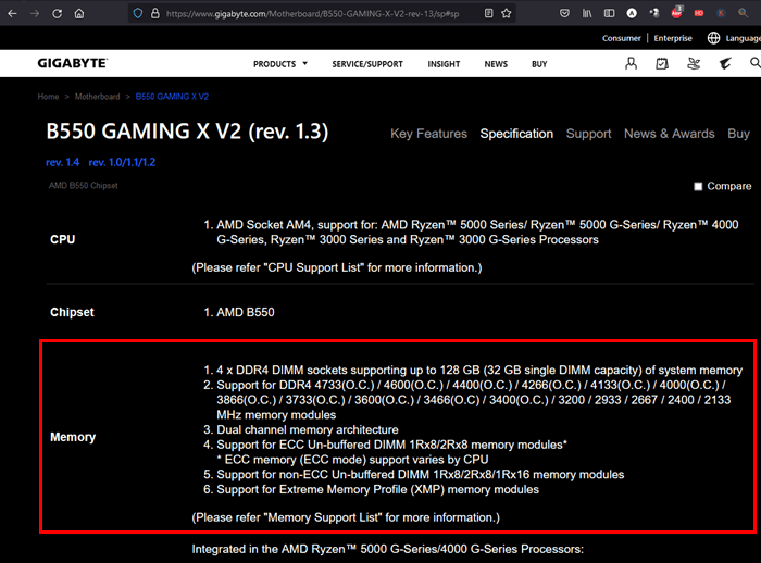 B550 Motherboard Max RAM Speed