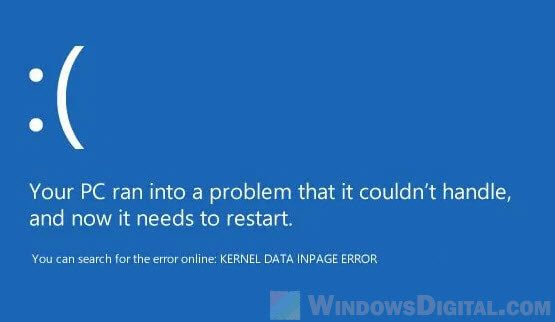 BSOD Stop Code Kernel_Data_Inpage_Error Windows 10
