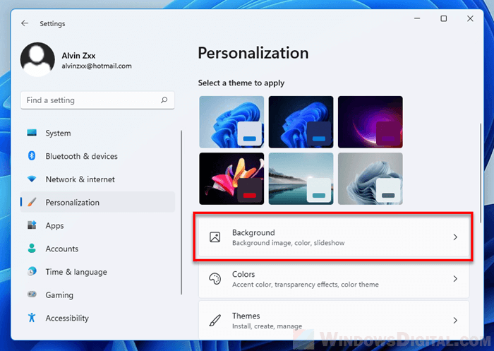 Background Settings Windows 11