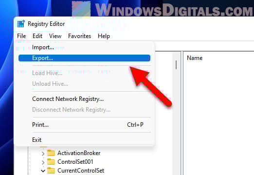 Backup Registry in Windows 11