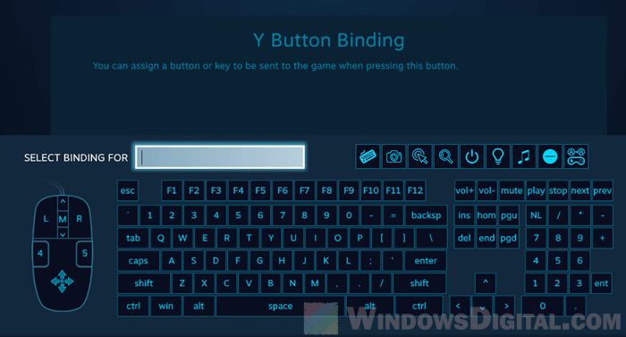 Ikat tombol pengontrol sebagai mouse atau keyboard