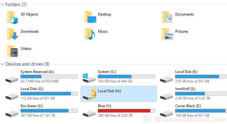 BitLocker password protected and locked drive