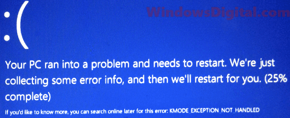 Blue screen with sad face Windows 10/11
