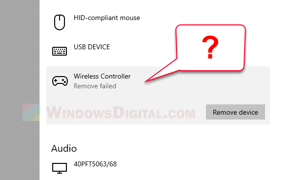 Penghapusan Bluetooth gagal Windows 11 10