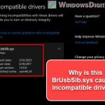 BrUsbSib.sys Incompatible Drivers in Windows 11