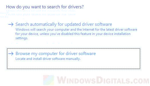 Browse my computer for driver