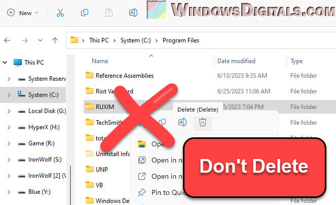 Can I Delete RUXIM folder