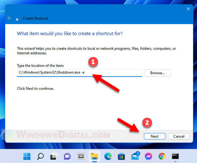 Cancel automatic shut down Windows 11