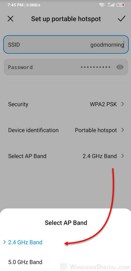 Can't connect to this network Hotspot