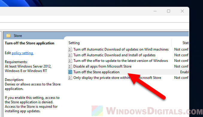 Can't disable Microsoft Store via GPO in Windows 11