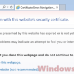 Certificate Error navigation blocked Windows 10 Edge Internet Explorer