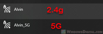 Change 5GHz to 2.4GHz Windows 11 10
