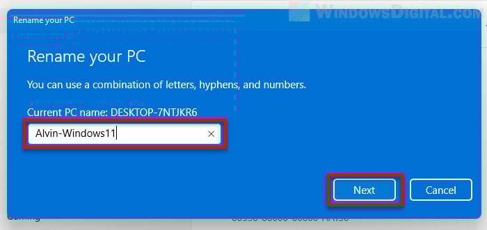 Change Computer name Windows 11