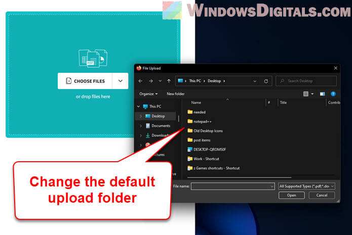 Change Default Upload Folder Chrome Windows 11