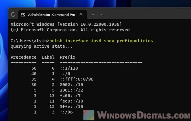 Change IPv6 to IPv4 in Windows 11