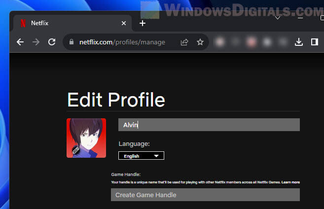 Change Netflix main profile