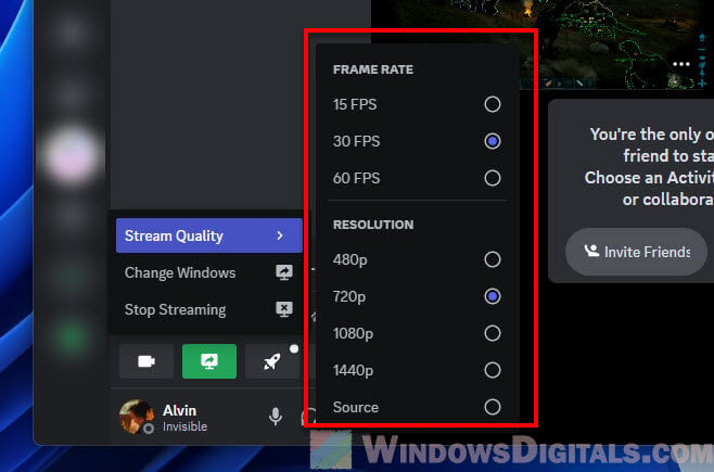 Change VLC Discord Stream quality