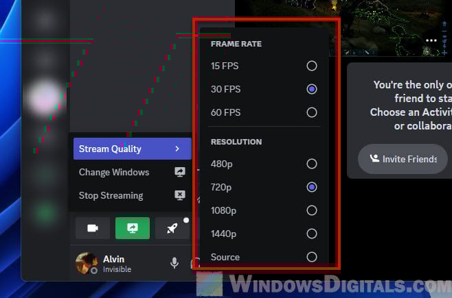 Change VLC Discord Stream quality
