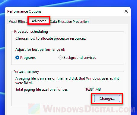 Change Virtual Memory Windows 11