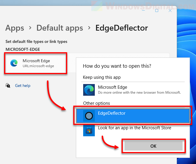 Ubah menu Start Windows 11. Cari browser web default Anda ke Chrome