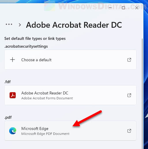 Change default PDF reader in Windows 11